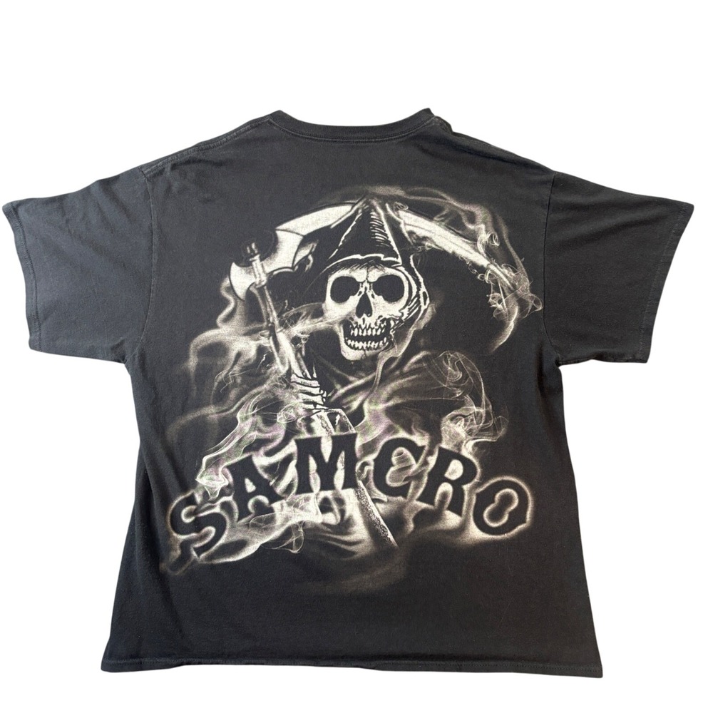 Sons of Anarchy SAMCRO Reaper Graphic T-Shirt Mens XL Black SOA Y2K Grunge Emo